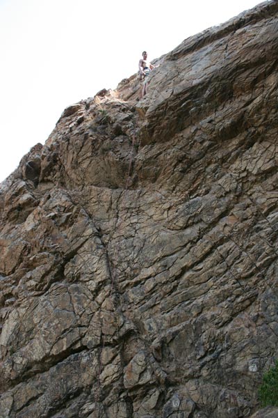 Ben conquering his first outside climb