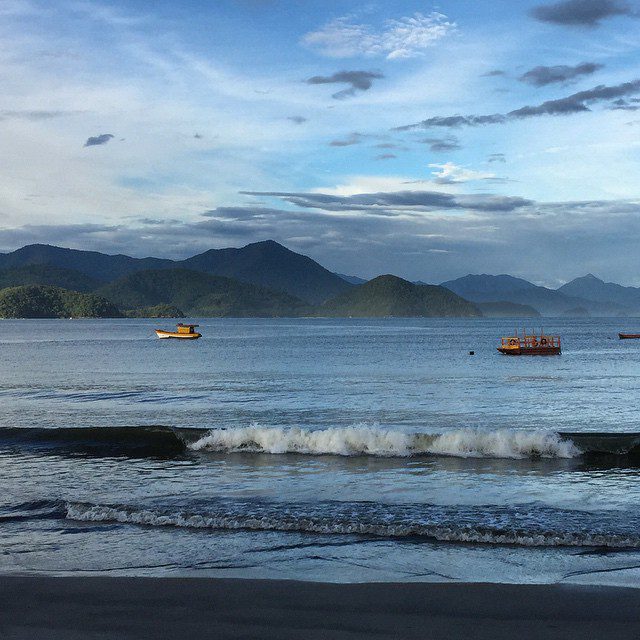 Evening seafront walk in Ubatuba. #brazil #ubatuba  #beach