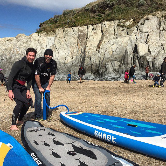 Inflatable SUP crew enjoying the bank holiday weather! #sup #standuppaddle #devon #woolacombe