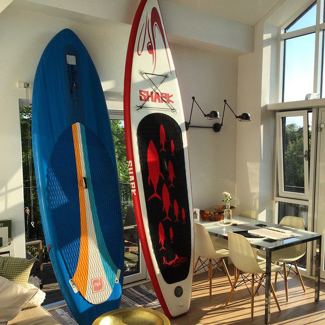 Rose's present (the 10'6" on the right) makes the quiver 11 strong now! #sup #standuppaddle #sharksup thanks @paddlenationworldwide