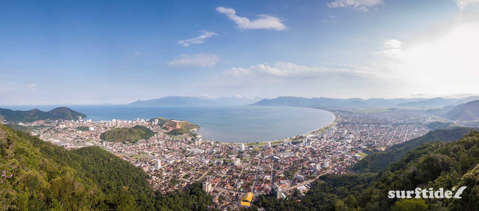 Aerial photo of coastal town of Caraguatatuba